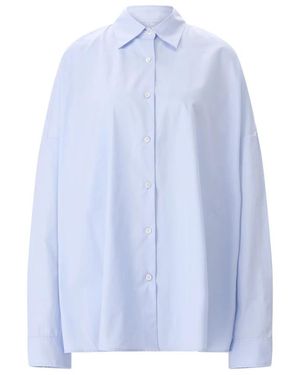 Dries Van Noten Gestructureerde Katoenen Blouse - Blauw