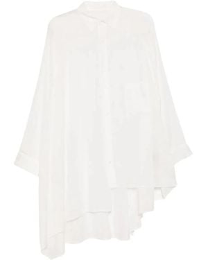 Yohji Yamamoto Raglan Langarmbluse - Weiß