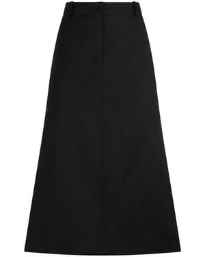 Fendi Rokken ,Zwart ,Wol Midi Rok