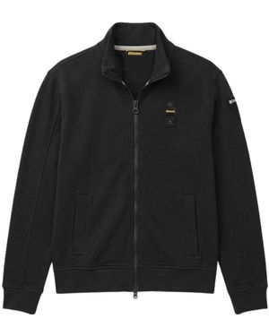Blauer Zip-Through Sweatshirt - Schwarz