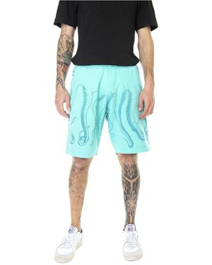 Octopus Korte Broeken ,Groen ,Katoen Shorts - Blauw