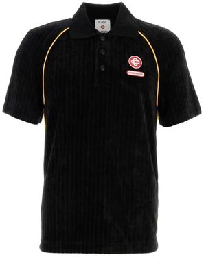 CASABLANCA Schwarzes Cord-Poloshirt Mit Logo