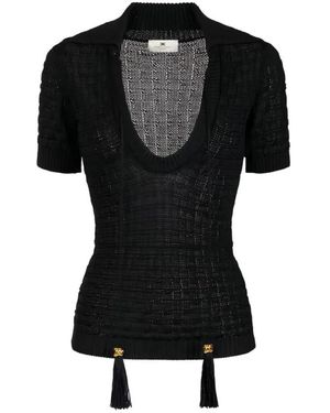 Elisabetta Franchi Polo Shirts - Black