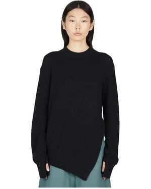 Studio Nicholson Sanpo Asymmetrischer Strickpullover - Schwarz