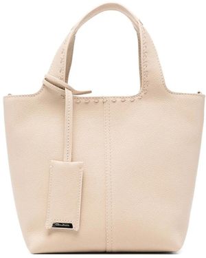 Santoni Tassen ,Leer Tumbled Leather Shopper - Naturel
