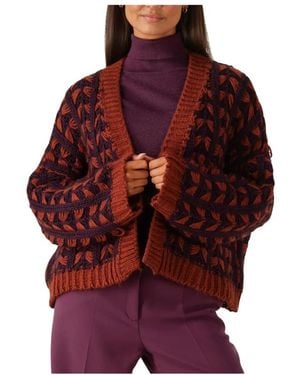 Summum Chunky Knit Cardigan Voor Vrouwen - Rood