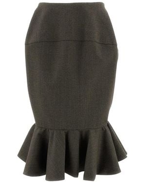 Jacquemus Rokken ,Bruin ,Wol Palmier Midi Rok - Grijs