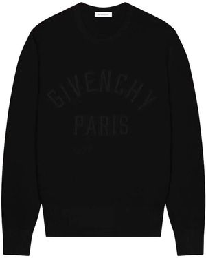 Givenchy Paris Embroidered Crewneck Sweater - Zwart