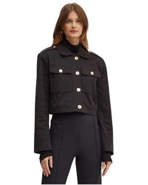 Michael Kors Cropped Jacket Aus Stretch-Baumwolle - Schwarz