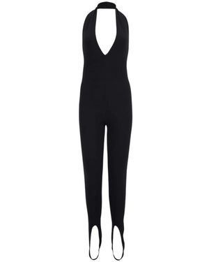 Saint Laurent Schwarzer Jumpsuit Mit Offenem Rücken