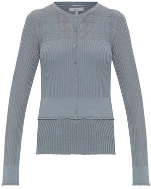Chloé Woll-Strickjacke Mit Top - Blau