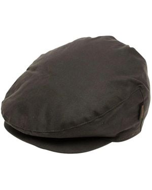 Barbour Accessoires ,Groen ,Katoen Cheviot Waxed Flat Cap - Grijs