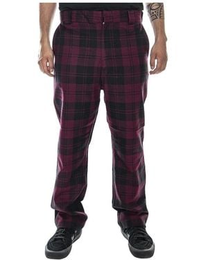 Carhartt Broeken ,Veelkleurig ,Katoen Pulford Check Pant - Paars