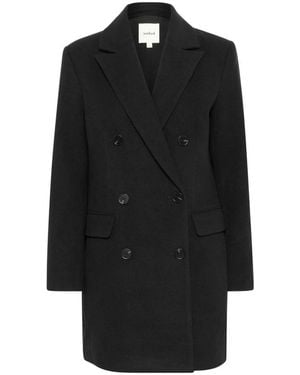 Soaked In Luxury Double-Breasted Coats - Black
