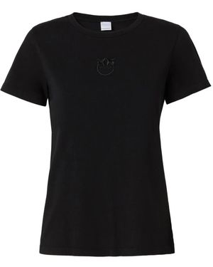 Pinko Rundhals-T-Shirt - Schwarz