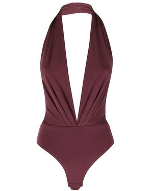ANDAMANE Tops ,Rood ,Polyester Zendaya Halterneck Bodysuit - Paars