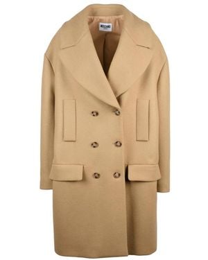 Moschino Dubbele-Breasted Jas - Naturel