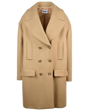 Moschino Dubbele-Breasted Jas - Naturel