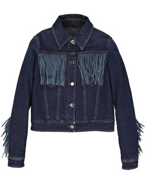 Frankie Morello Katoenen Denim Jack - Blauw