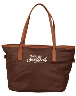 MC2 Saint Barth Tassen ,Bruin ,Nylon City Bag Mid Nylon