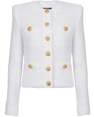 Balmain Tweed Jackets - White