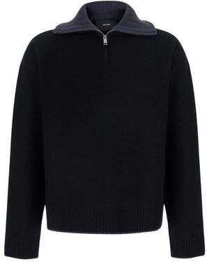 Axel Arigato Truien & Vesten ,Zwart ,Wol Trace Half Zip Sweater