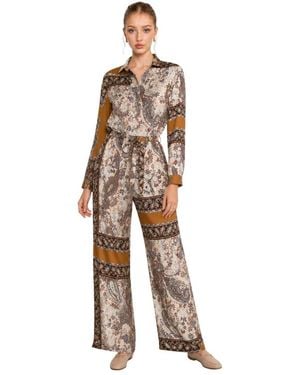 Kocca Jumpsuits & Playsuits ,Veelkleurig ,Jumpsuit Met Paisleyprint - Bruin