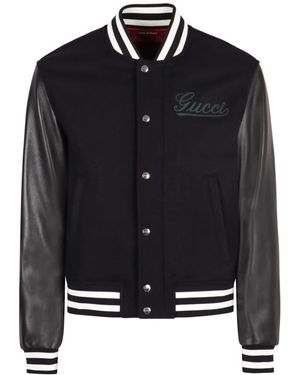 Gucci Woll-Leder Bomberjacke - Schwarz