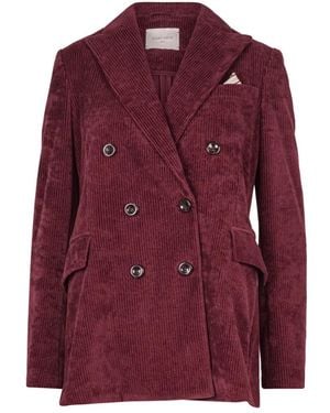 Circolo 1901 Fluwelen Dubbel-Borst Ribgebreide Blazer - Paars