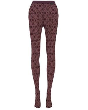 Marine Serre Tights - Purple
