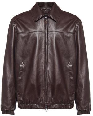 Canali Leather Jackets - Braun