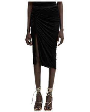 Rick Owens Edfu Midi Rok - Zwart