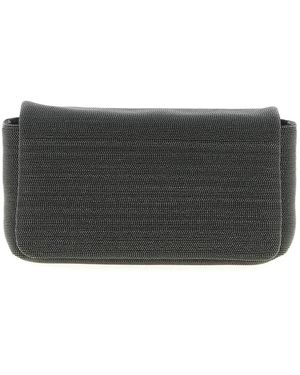 Brunello Cucinelli Precious Flap Shoulder Bag - Zwart