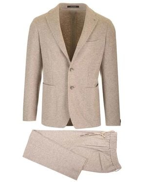 Tagliatore Single Breasted Suits - Natural
