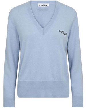 Haute L'Amitié V-Neck Knitwear - Azul