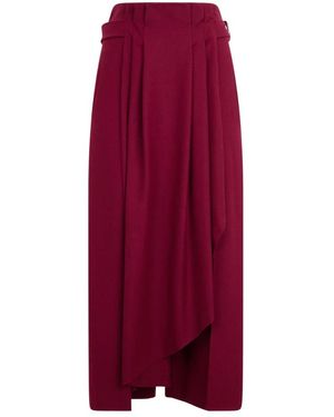 Alberta Ferretti Rokken ,Roze ,Wol Lange Rok Met Taillebanden - Rood