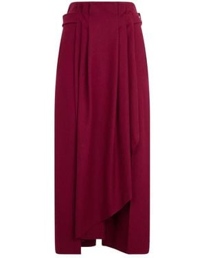 Alberta Ferretti Rokken ,Roze ,Wol Lange Rok Met Taillebanden - Rood