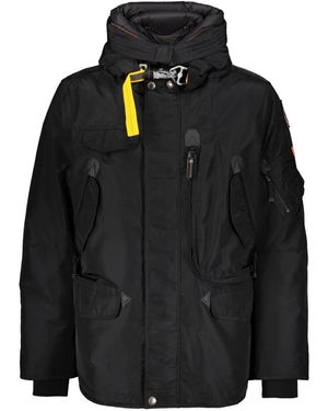 Parajumpers Jassen ,Zwart ,Polyester Parka Met Capuchon En Contraststiksels