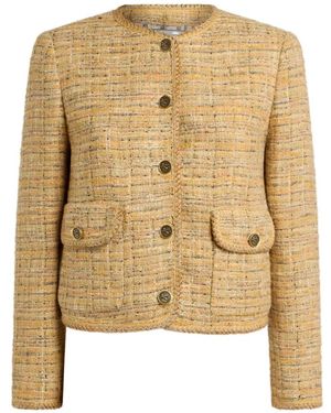 Etro Jassen ,Katoen Cotton Viscose Wool Jacket - Naturel