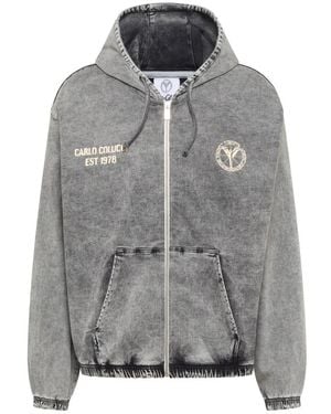 carlo colucci Jassen ,Zwart ,Denim Almost Denim Sweat Jacket - Grijs