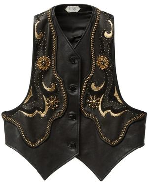 Versace Lederweste - Schwarz