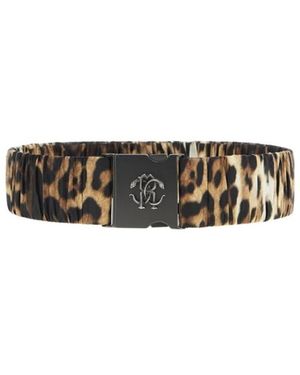 Roberto Cavalli Gürtel Mit Leopardenmuster Und Rc-Monogramm-Schnalle - Braun