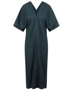 Soeur Elegantes V-Ausschnitt Kleid Mit Seitenschlitzen - Blau