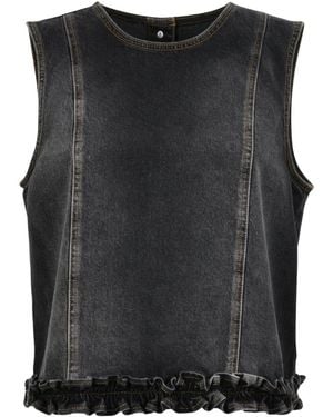 Baum und Pferdgarten Sleeveless Tops - Negro