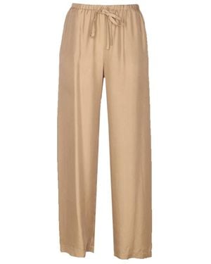 Alysi Broeken ,Bruin ,Twill Enzimato Ampio Pant - Naturel