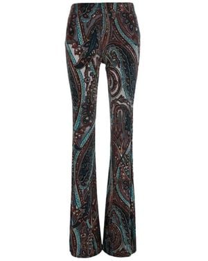 Etro Schlaghose Aus Chenille-Jacquard - Schwarz