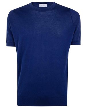 John Smedley Kempton Short Sleeve Crewneck T-Shirt - Blauw