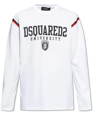 DSquared² T-shirt mit langen ärmeln - Weiß