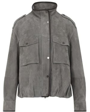 Brunello Cucinelli Leather Jackets - Grey