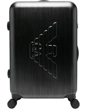 Emporio Armani Cabin Trolley Met Geborduurd Adelaarslogo - Zwart